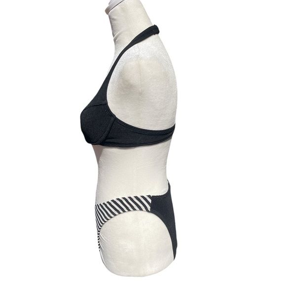 2 Piece Halter Bikini Swim Systems XS Black White - Picture 4 of 10